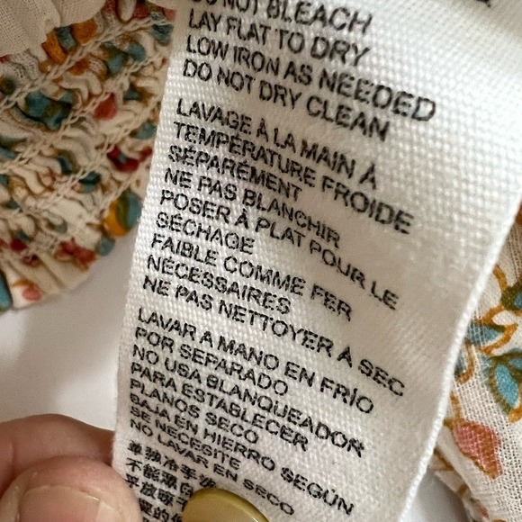 Cleobella Multicolor Floral Rhea Cropped Blouse in Carnation Size Large - Picture 5 of 6